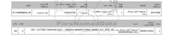 استعلام، مجموعه کامل تورچکار بیلت