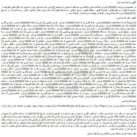 مزایده فروش لوله پولیکا 6 سه شاخه و...