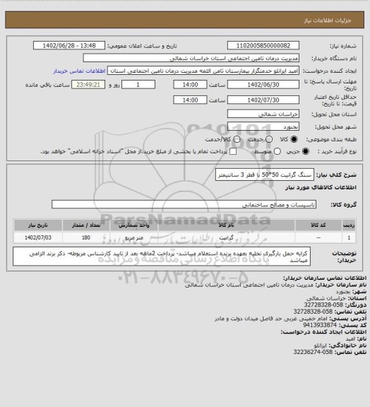 استعلام سنگ گرانیت 50*50 با قطر 3 سانتیمتر