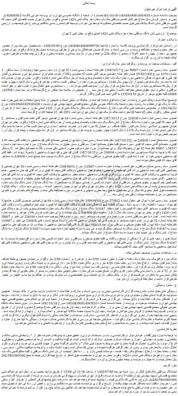 مزایده فروش شش دانگ سرقفلی مغازه جزء پلاک ثبتی 1424 اصلی 