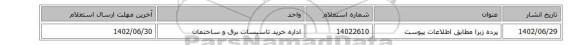 پرده زبرا مطابق اطلاعات پیوست