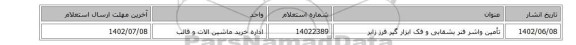 تأمین واشر فنر بشقابی و فک ابزار گیر فرز زایر