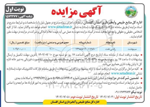 مزایده چوب آلات