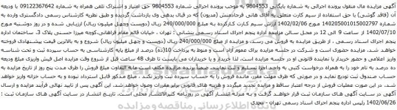 مزایده حق امتیاز و اشتراک تلفن همراه