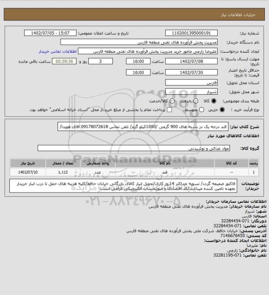 استعلام قند درجه یک در بسته های 900 گرمی /1000کیلو گرم/ تلفن تماس 09178072618 اقای هویدا/