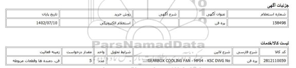 استعلام الکترونیکی، پره فن