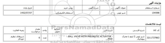 استعلام الکترونیکی، شیر توپی
