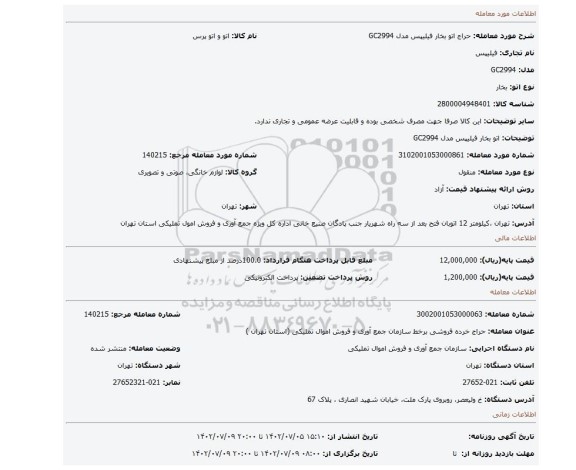 اتو بخار فیلیپس مدل GC2994