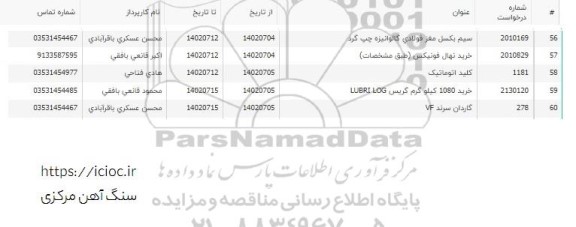 استعلام کاردان سرند VF