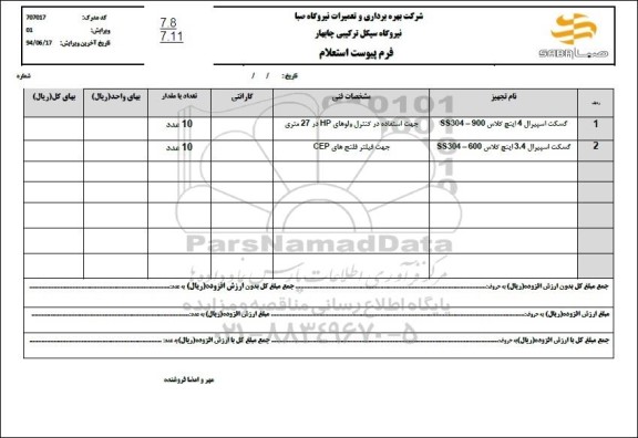 استعلام گسکت اسپیرال 4 اینچ