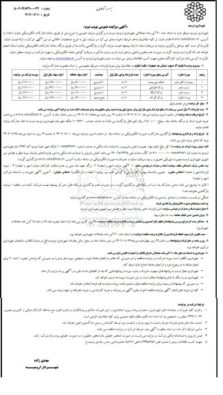 مزایده عمومی اجاره 4 مورد محل رستوران... - نوبت دوم 
