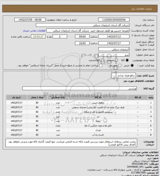 استعلام چاقو-ظرف غذا-و.......