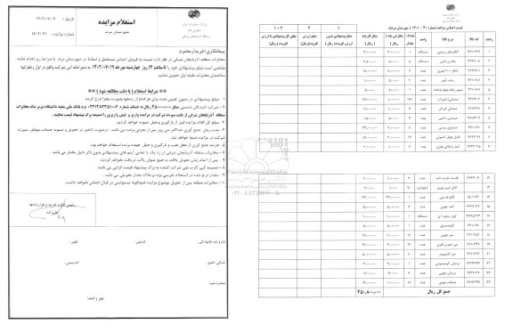 استعلام مزایده فروش اجناس مستعمل و اسقاط