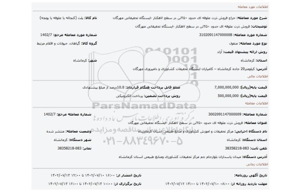فروش ذرت علوفه ای حدود ۳۵۰تن در سطح ۷هکتار -ایستگاه تحقیقاتی مهرگان