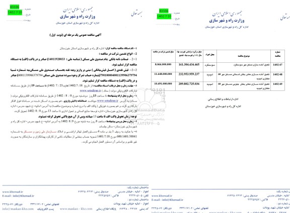 مناقصه تکمیل آماده سازی مسکن مهر سوسنگرد...