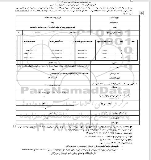 مزایده فروش 3 واحد تجاری