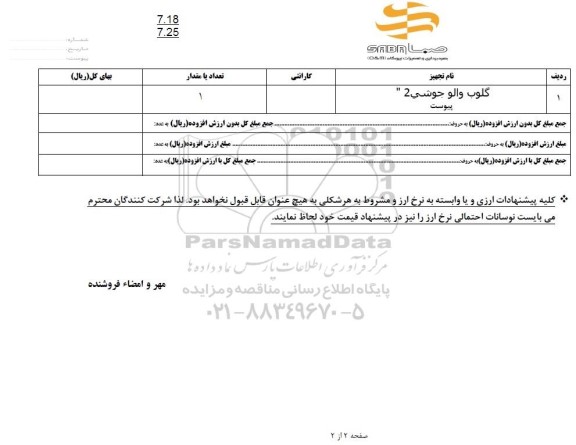 استعلام گلوب والو جوشی 2