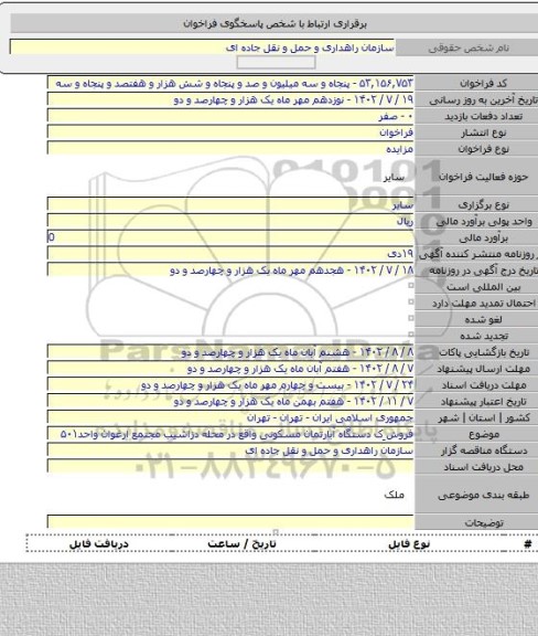 مزایده, فروش ِک دستگاه آبارتمان مسکونی واقع در محله دزاشیب مجتمع ارغوان واحد۵۰۱
