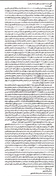 مزایده ششدانگ یک دستگاه آپارتمان مسکونی مساحت 169.85 مترمربع