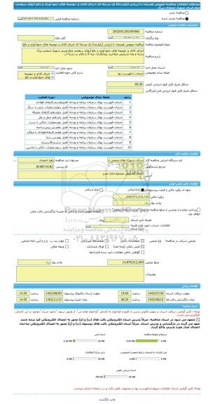 مناقصه، مناقصه عمومی همزمان با ارزیابی (یکپارچه) یک مرحله ای اجرای کانال و حوضچه های جمع آوری و دفع آبهای سطحی ضلع غربی شهرک صنعتی بزرگ