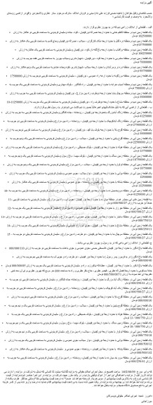 مزایده فروش الف – قطعاتی از املاک زراعی دیم