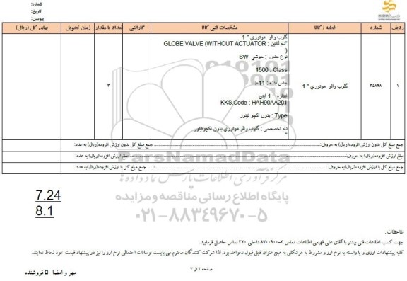 استعلام گلوب والو موتوری 1