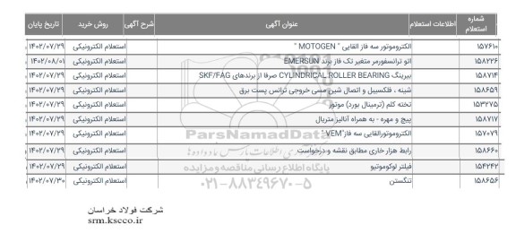 استعلام الکتروموتور سه فاز القایی MOTOGEN ...