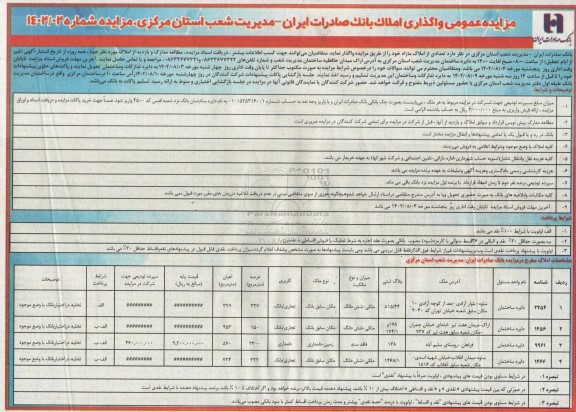 مزایده واگذاری املاک مازاد
