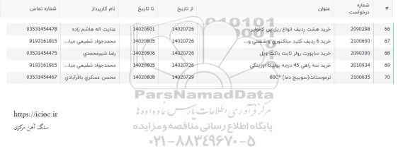 استعلام خرید 6 ردیف کلید سلکتوری و شستی و ...