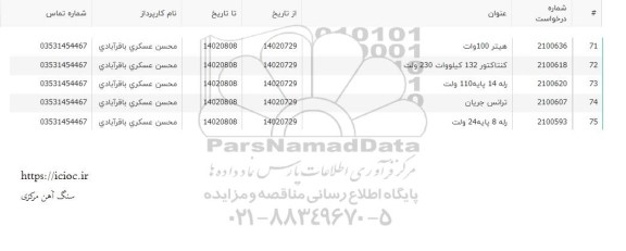 استعلام هیتر 100 وات ...