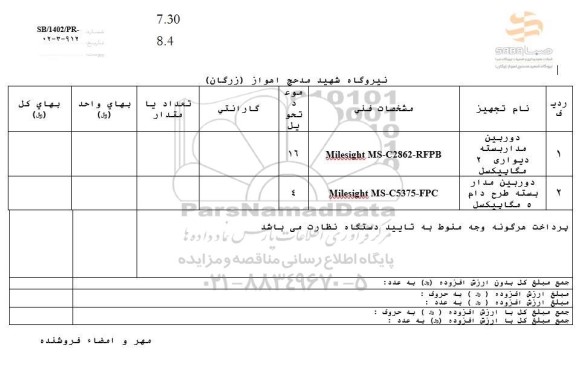 استعلام دوربین مداربسته دیواری 2 مگاپیکسل و...