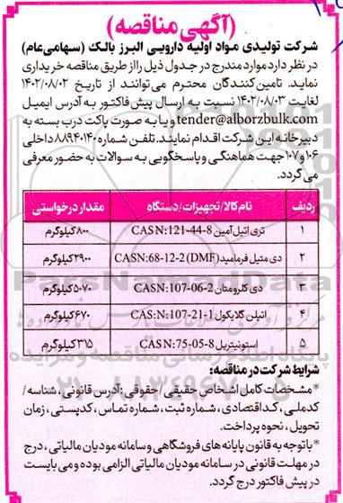مناقصه تری اتیل آمین CASN:121-44-8 ...