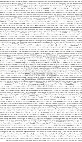 آگهی مزایده ششدانگ یک قطعه زمین به پلاک ثبتی شماره یکصد وپنجاه وشش فرعی از نود وهفت اصلی