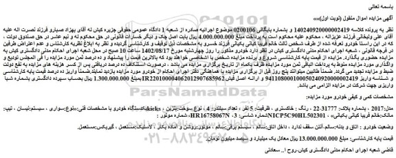 مزایده خودرو نیسان