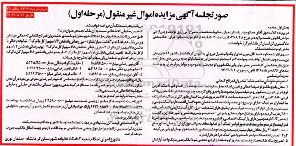 مزایده فروش ملک مسکونی به مساحت 114.7 مترمربع