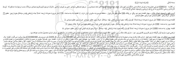 مزایده فروش چهار قطعه زمین دیم واقع در پلاک 200 اصلی