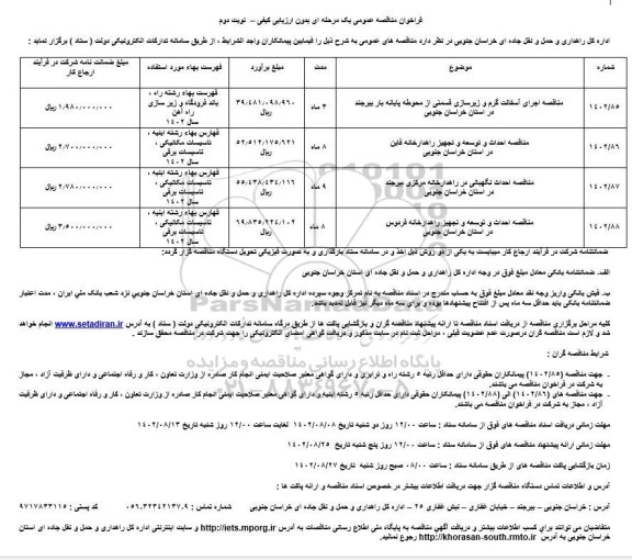 مناقصه اجرای آسفالت گرم و زیرسازی قسمتی از محوطه ... ـ نوبت دوم