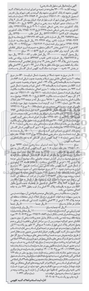مزایده فروش یک قطعه زمین نوع ملک طلق به پلاک ثبتی 1094 فرعی از 33 اصلی