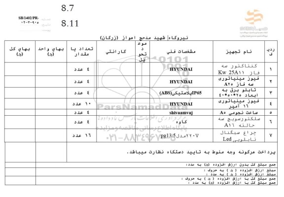 استعلام کنتاکتور سه فاز KW25A11....