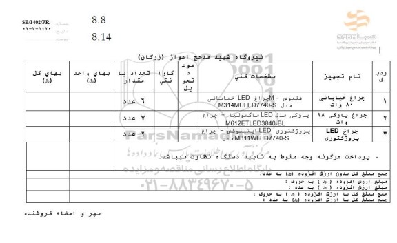 استعلام چراغ خیابانی 80 وات ....