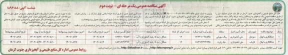مناقصه جنگلکاری با نهال نوبت دوم 