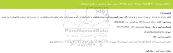 استعلام خرید انواع گارد مینی رکهای مخابراتی به همراه متعلقات