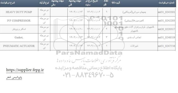 استعلام Gasket 