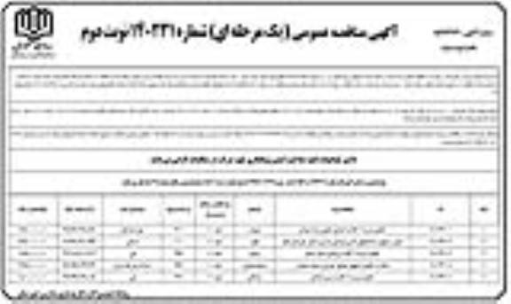 مناقصه تکمیل مدرسه 6 کلاسه ابتدایی و ... نوبت دوم 