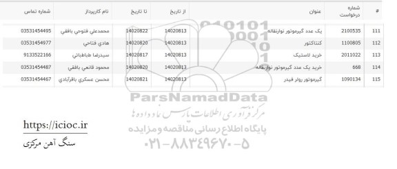 استعلام گیرموتور نوار نقاله ...