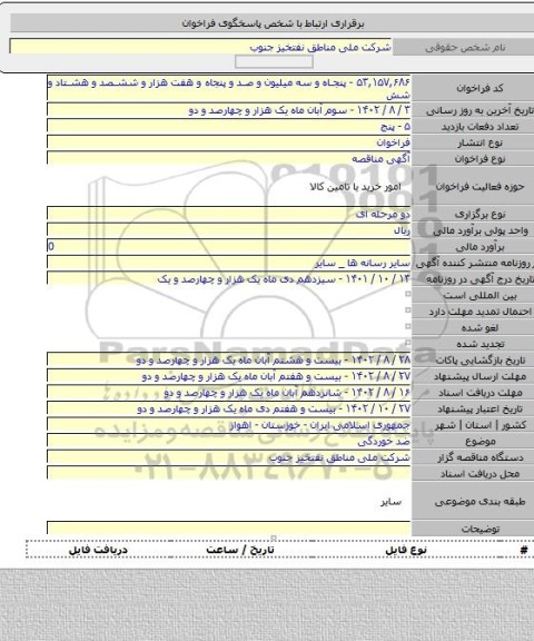 مناقصه, ضد خوردگی