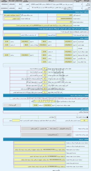 مزایده ، چسب وشیر فلکه پی وی سی((دارای هزینه کارشناسی به مبلغ 4000000ریال که بر عهده خریدار می باشد)