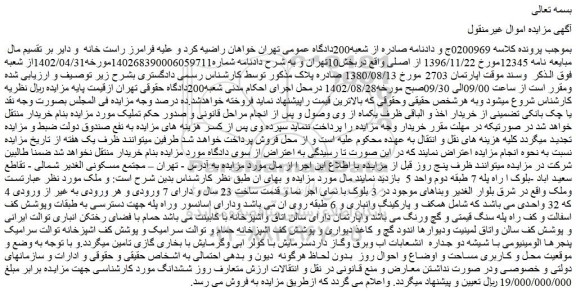 مزایده فروش ملک