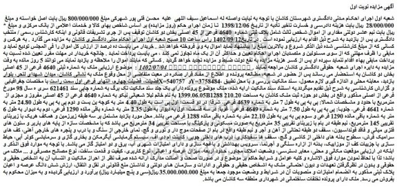 مزایده پلاک ثبتی شماره 4640 فرعی از 45 اصلی
