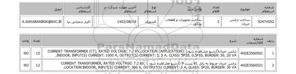 استعلام، ساخت ترانس جریان